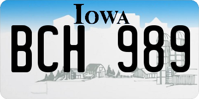 IA license plate BCH989