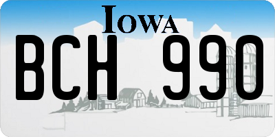 IA license plate BCH990