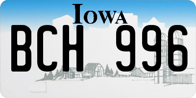 IA license plate BCH996