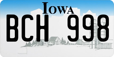 IA license plate BCH998