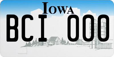 IA license plate BCI000