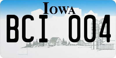 IA license plate BCI004