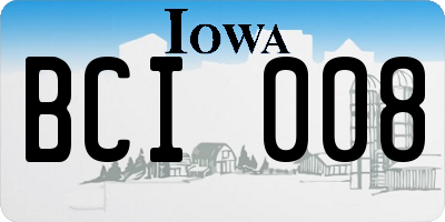 IA license plate BCI008