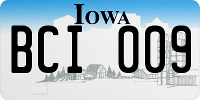 IA license plate BCI009