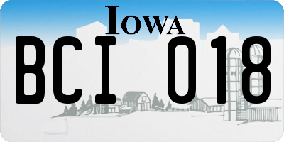 IA license plate BCI018