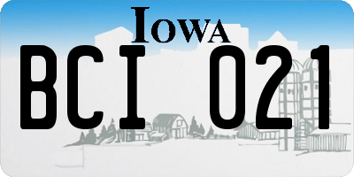 IA license plate BCI021