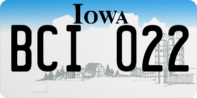 IA license plate BCI022