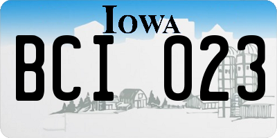 IA license plate BCI023