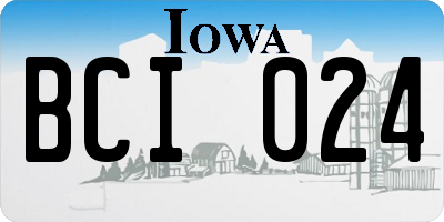 IA license plate BCI024