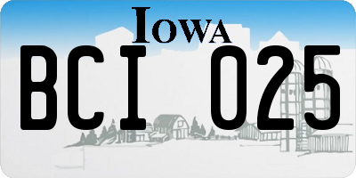 IA license plate BCI025