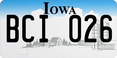 IA license plate BCI026