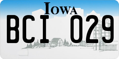 IA license plate BCI029
