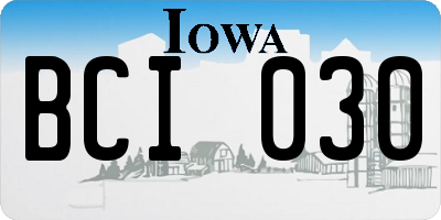 IA license plate BCI030