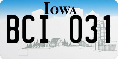 IA license plate BCI031