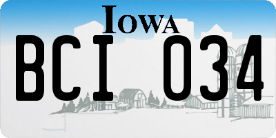 IA license plate BCI034