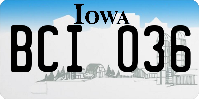 IA license plate BCI036