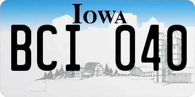 IA license plate BCI040