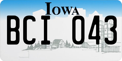 IA license plate BCI043