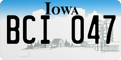 IA license plate BCI047