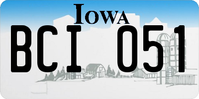IA license plate BCI051