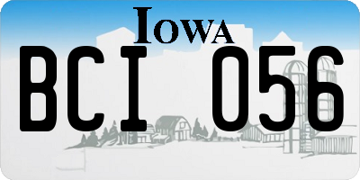 IA license plate BCI056
