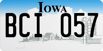 IA license plate BCI057