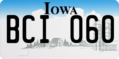 IA license plate BCI060