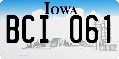 IA license plate BCI061