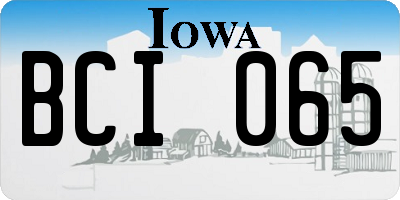 IA license plate BCI065