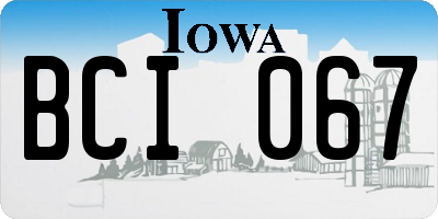 IA license plate BCI067