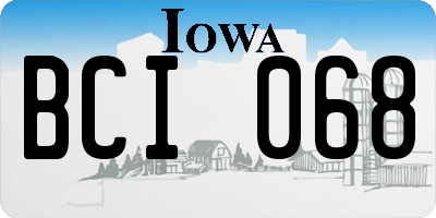 IA license plate BCI068