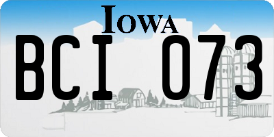 IA license plate BCI073