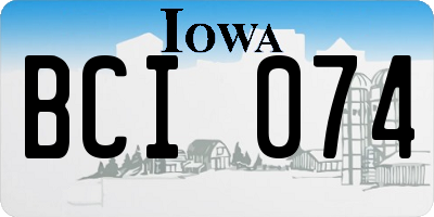 IA license plate BCI074