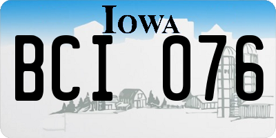 IA license plate BCI076