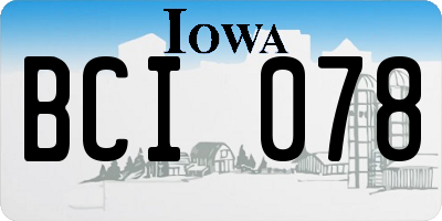 IA license plate BCI078