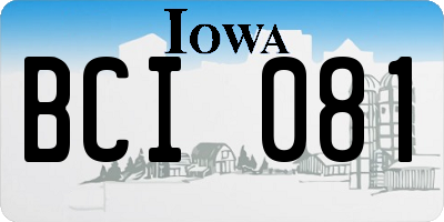 IA license plate BCI081