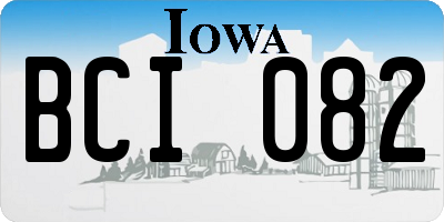 IA license plate BCI082