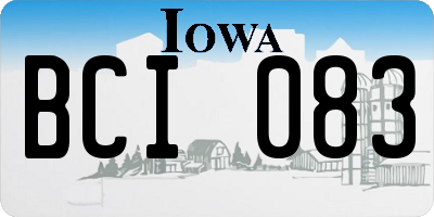 IA license plate BCI083