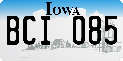 IA license plate BCI085