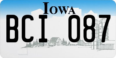IA license plate BCI087