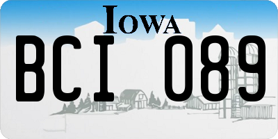 IA license plate BCI089