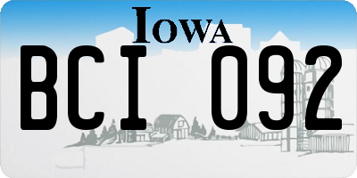 IA license plate BCI092