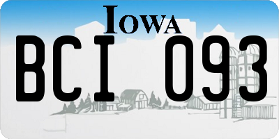 IA license plate BCI093
