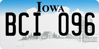 IA license plate BCI096