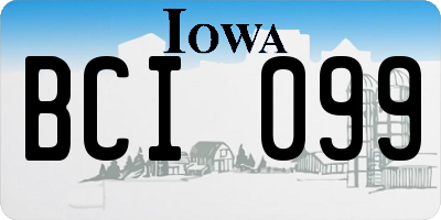 IA license plate BCI099