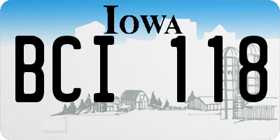 IA license plate BCI118