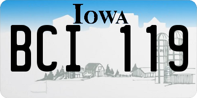 IA license plate BCI119