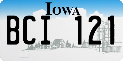 IA license plate BCI121
