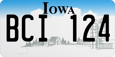 IA license plate BCI124