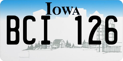 IA license plate BCI126